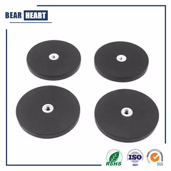 Customized D43 Rubber Coated Magnet with Inner Thread M4
