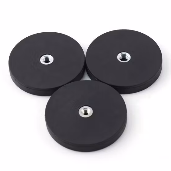Customized D43 Rubber Coated Magnet with Inner Thread M4